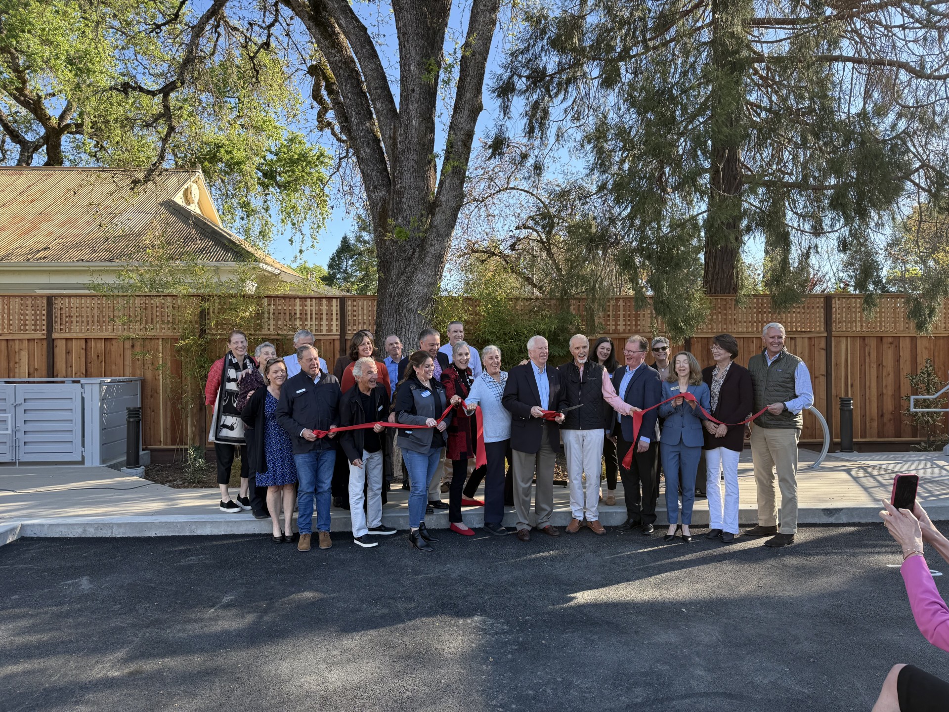 Community partners celebrating the Gamble Grove ribbon cutting in St. Helena.